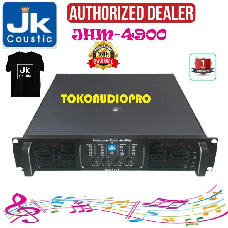 Power 4 Channel Jk Coustic JHM-4900 Power Amplifier 4 x 900 Watt JK Coustic JHM4900