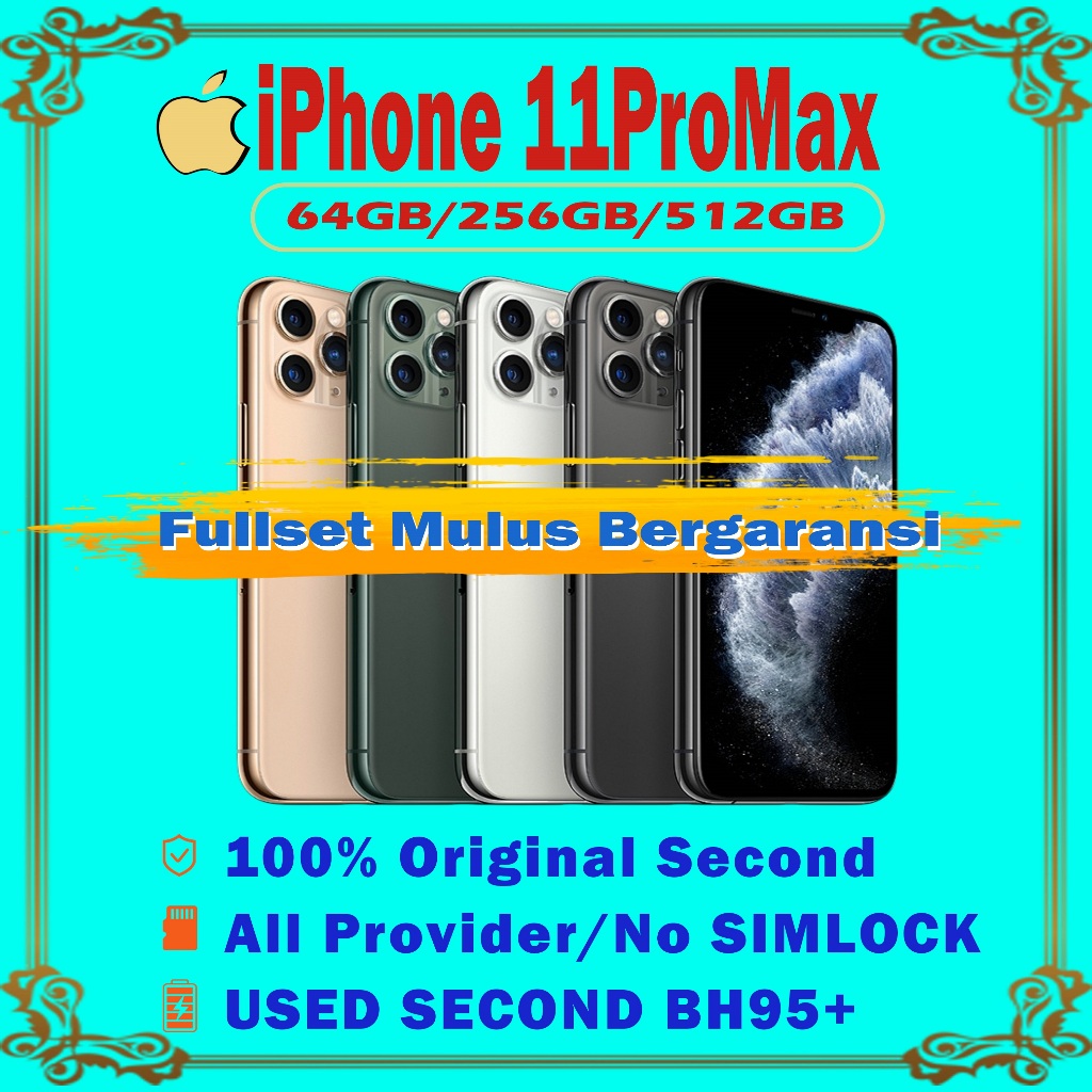 iphone11 pro max 64gb 128gb 256gb handphone second 100% original  MULUS (99 NEW ) MINUS