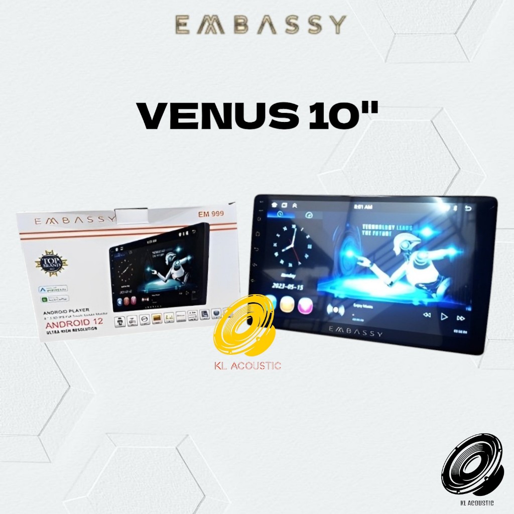 Head Unit Android Double din embassy 10 inch venus