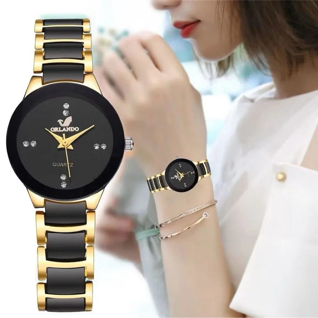 H&S Cod)Jam Tangan Pria/Wanita Orlando 1 Harga 1 Pcs Strap Rantai(Best Seller)