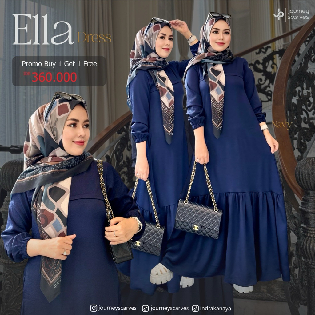 Ella Dress by Journey Scarves Gamis Wanita Zara Twil | Dress Muslimah Elegan Daily & Formal
