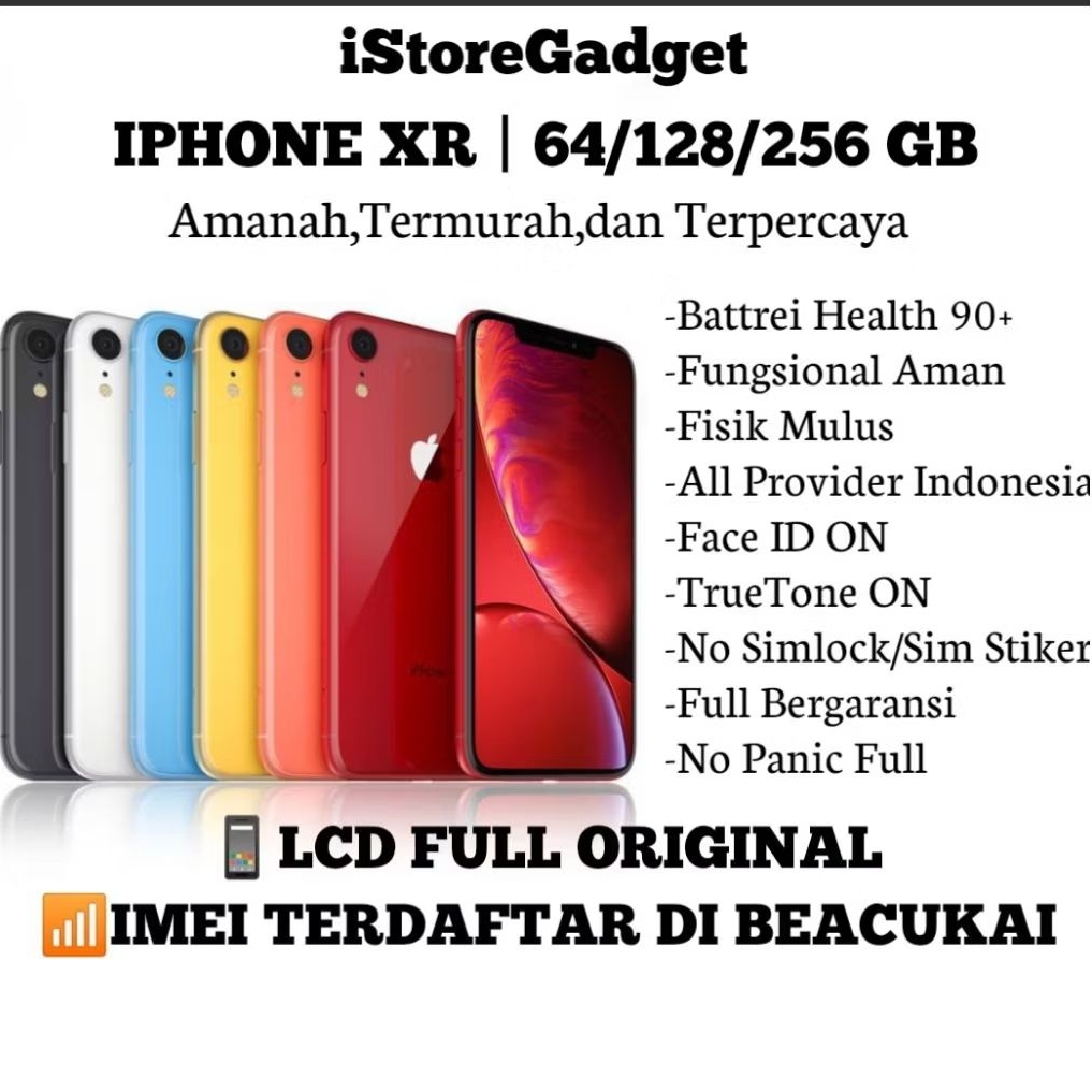 IPHONE XR | 64/128/256 BEACUKAI IMEI TERDAFTAR | SINYAL AMAN