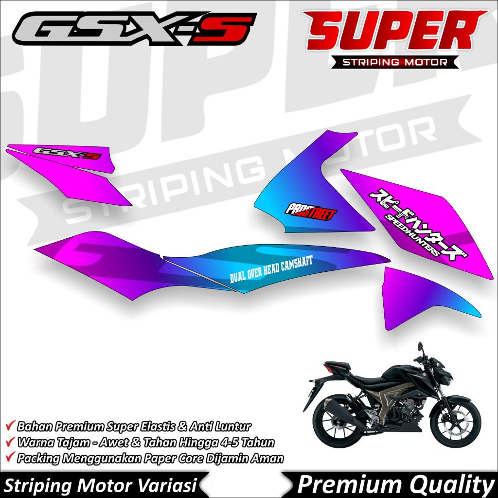 Stiker GSX S150 Anti Luntur keren Striping GSX Striping Suzuki GSX S150 Bunglon