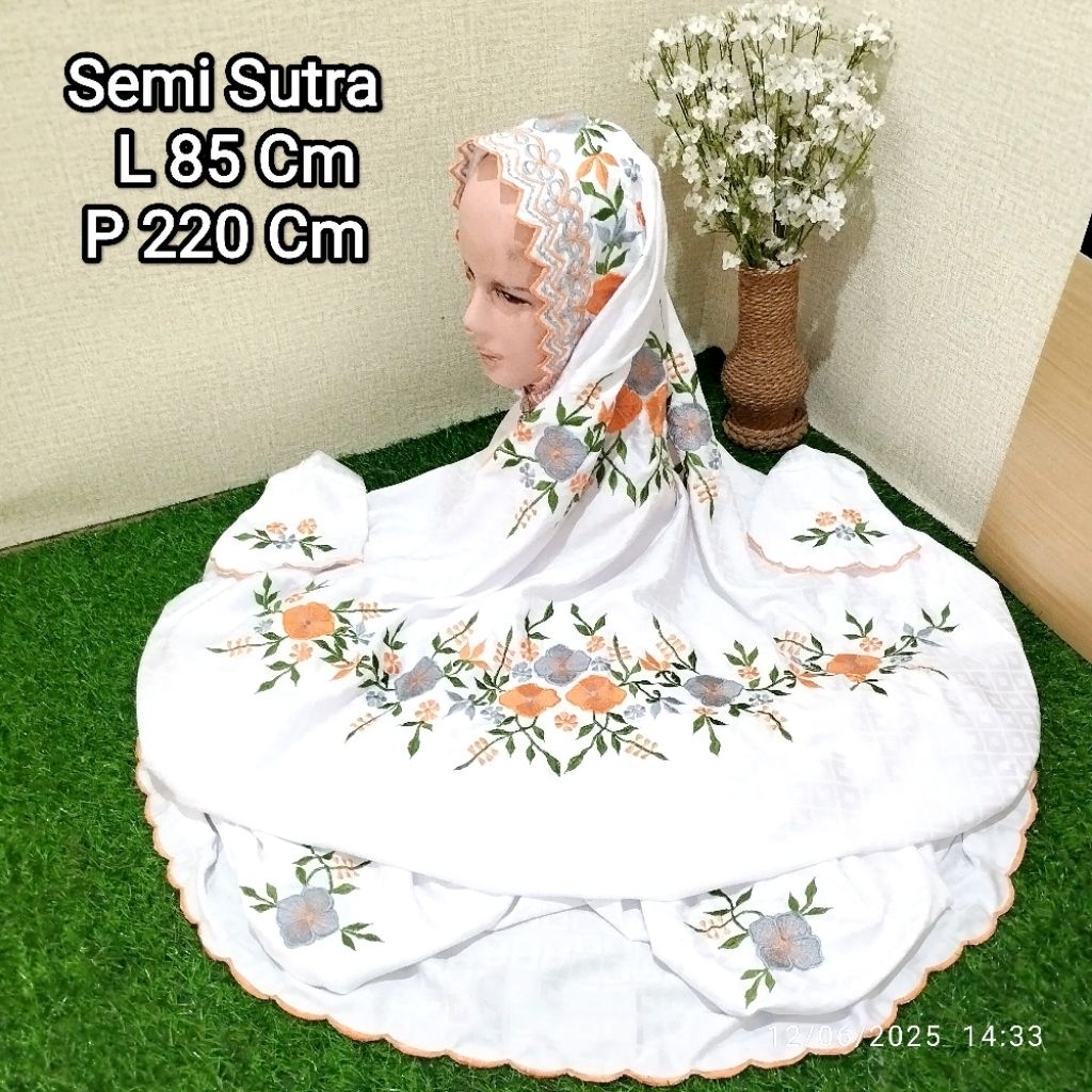 Mukena semi sutra terusan dewasa