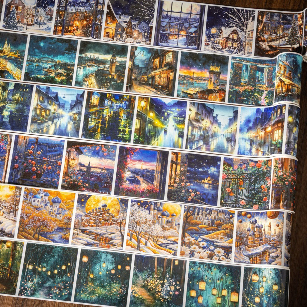 

(1FG) washi tape selotip sold full background pemandangan kota malam sungai taman city night life river park town