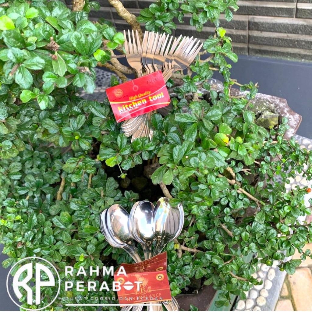 SENDOK GARPU STAINLESS / SENDOK GARPU MAKAN POLOS / SET SENDOK GARPU ISI 12PCS / GARPU MAKAN STAINLE