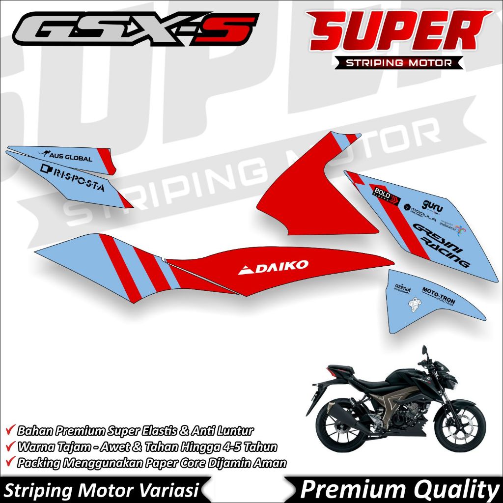Stiker GSX S150 Anti Luntur keren Striping GSX Striping Suzuki GSX S150 The Next
