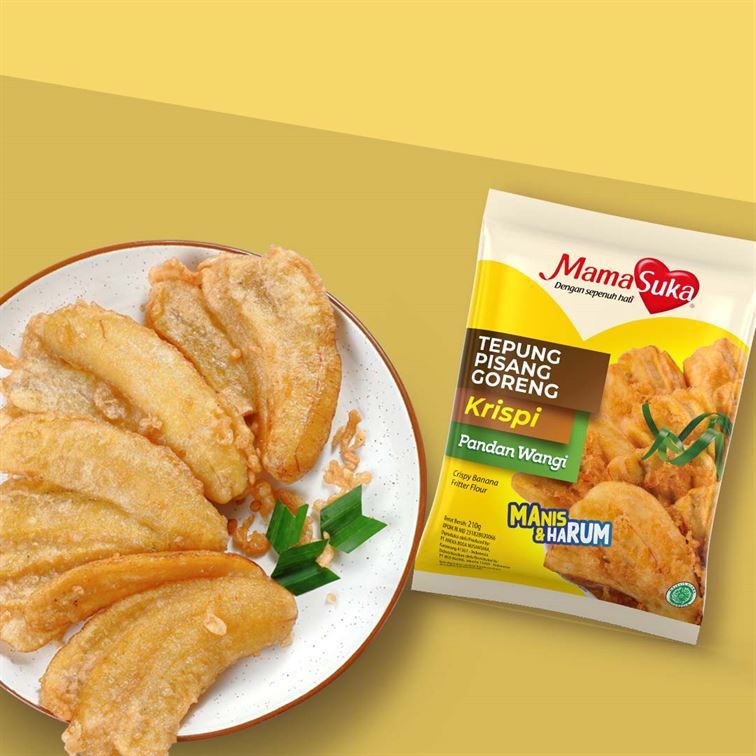

Mamasuka Tepung Pisang Goreng Krispi Pandan Wangi 70gr / Tepung Pisang Goreng Krispi