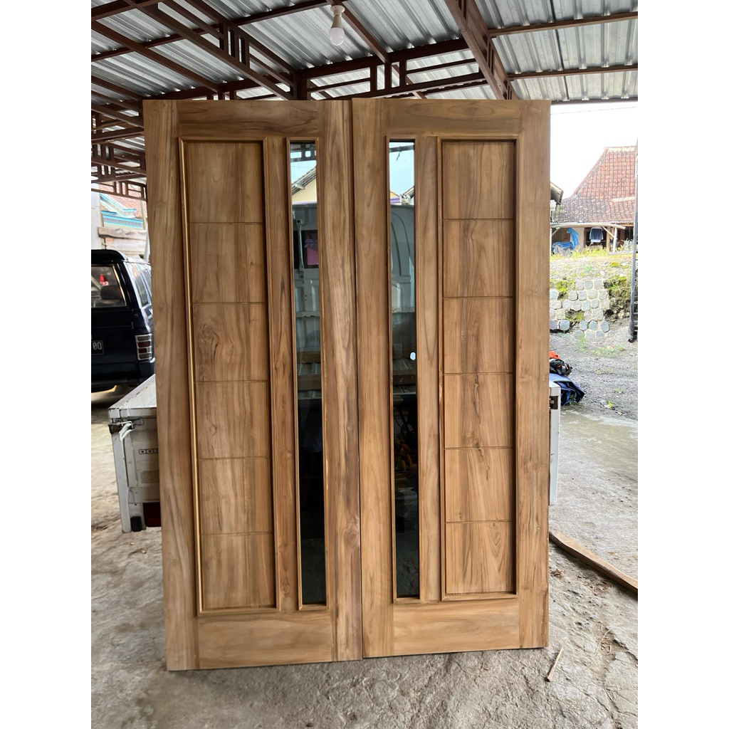 PINTU KUPU TARUNG KACA HITAM 120cm x 200cm