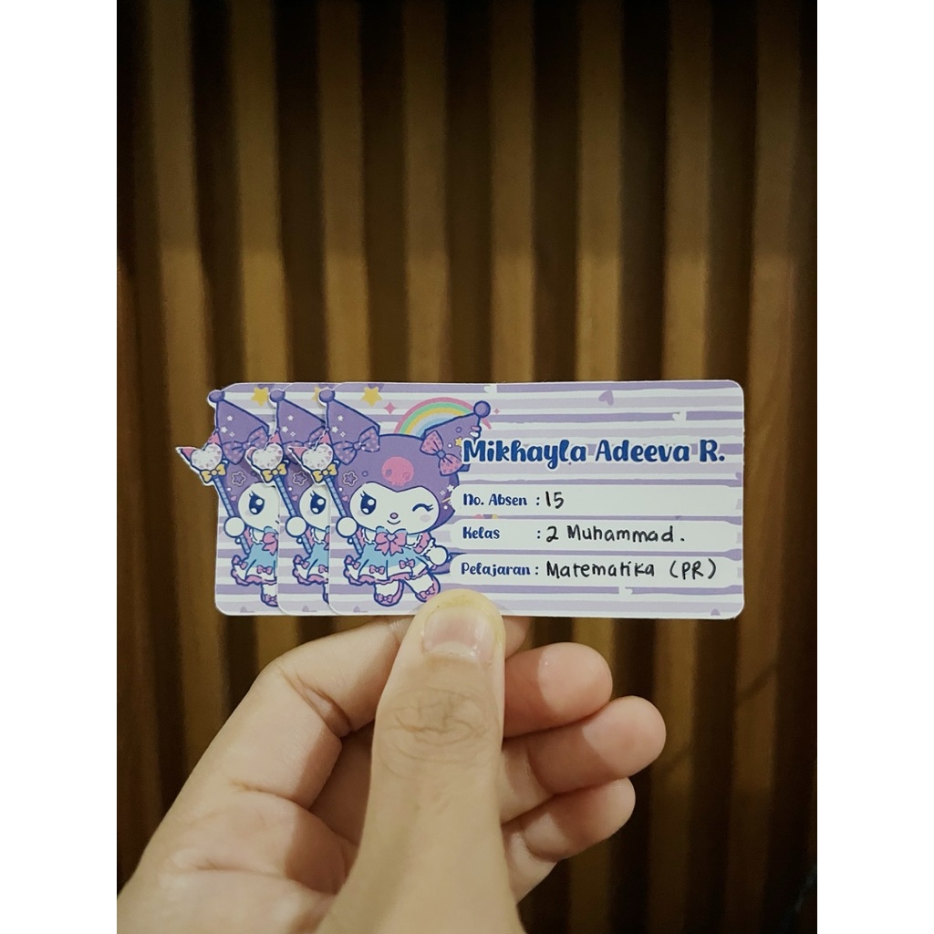 

label nama buku + label pensil