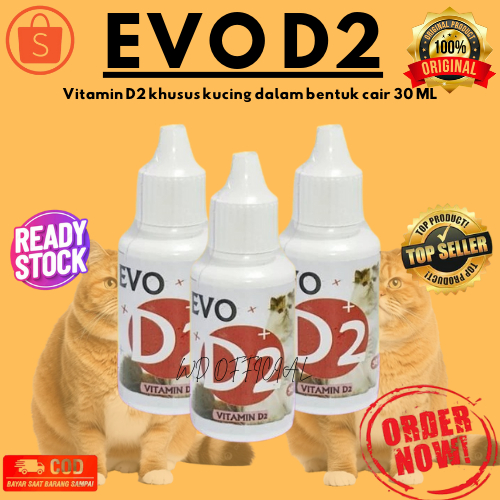 OBAT KUCING - EVO D2 DROP 30ML - MENGATASI VIRUS PANLEU CALICI FELINE DISTEMPER DIARE  PADA KUCING