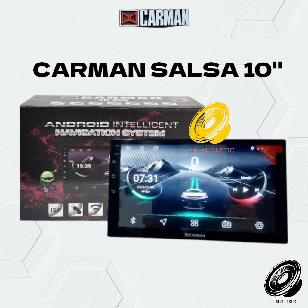Head Unit Double Din Android Carman 10 Inch 2/32 Tipe Salsa Bluetooth