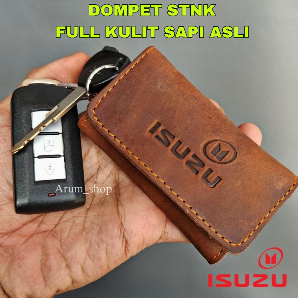 Flash salle Gantungan kunci mobil isuzu dompet kulit asli stnk sim