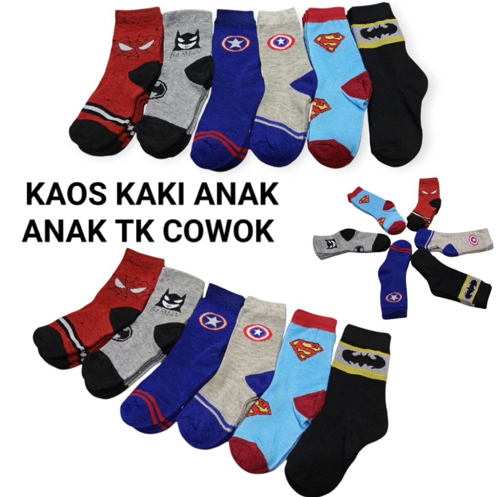 Bic Seller Kaos Kaki Anak-Anak TK SD Kerakter Motif Cowok