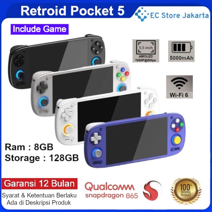 Retroid Pocket 5 Portable Retro Handheld Video Game Console PSP PS2 Game Android OS