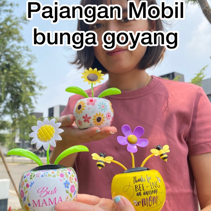 Aksesoris Mobil Bunga Goyang Hiasan Dashboard Lebah Tenaga Matahari Pajangan Dashboard Mobil