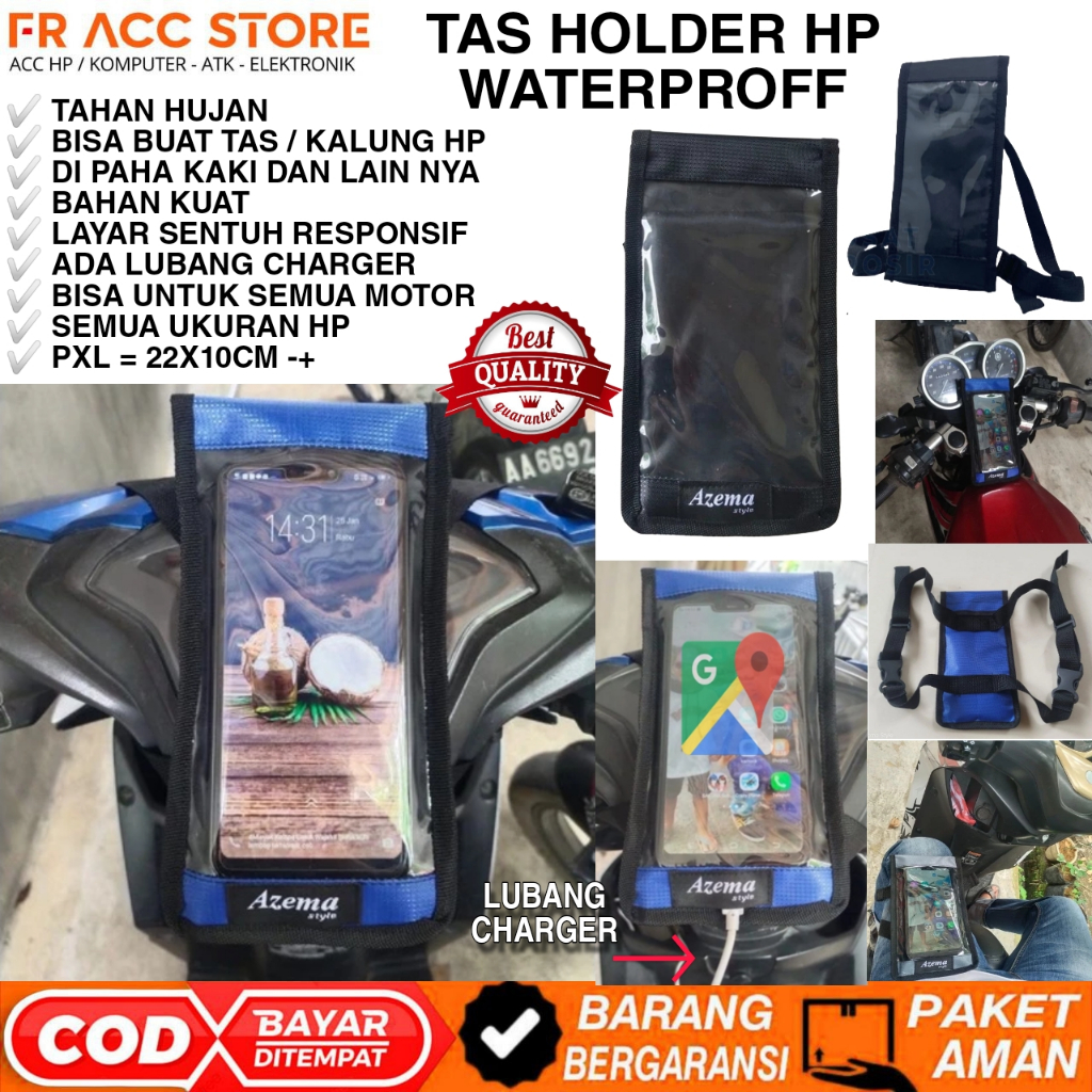 WATERPROOF CASE HP HOLDER HP WATERPROOF TAS HOLDER HP ANTI AIR TAS HP MOTOR TALI STRAP MAPS HOLDER H