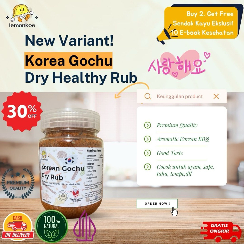 

Lemonkoe Bumbu Marinasi Dry Rub Korean Gochu Dry Rub