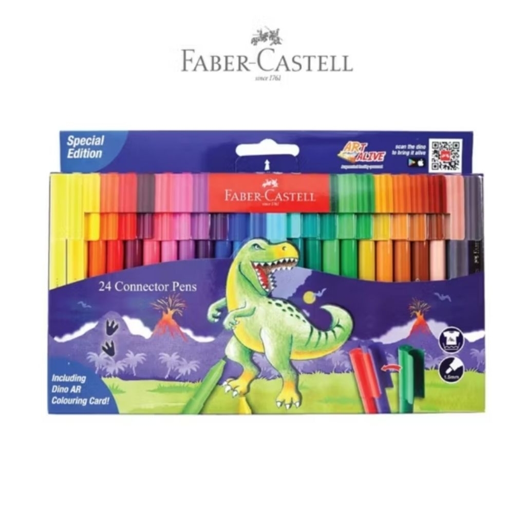 

Faber Castell - Connector Pen Spidol Warna 24 Set - Dino Spesial Edition