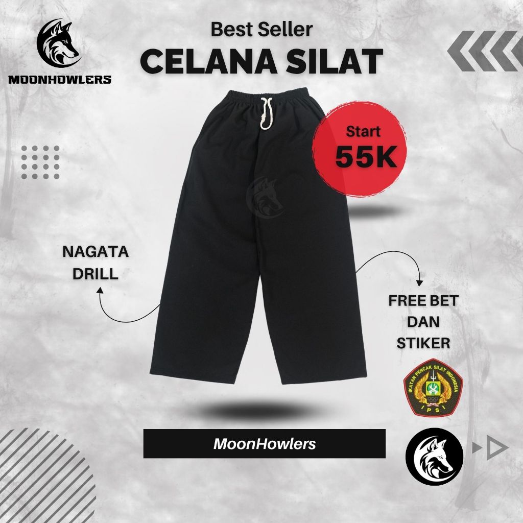 MH Celana Silat Pangsi - Bahan Nagata Drill - Celana Komprang Silat Pria Dewasa