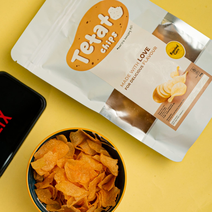 

Tetato Chips Keripik Kentang Rasa Roasted Corn Jagung Bakar Potato Chips Kripik Kentang 65 gram