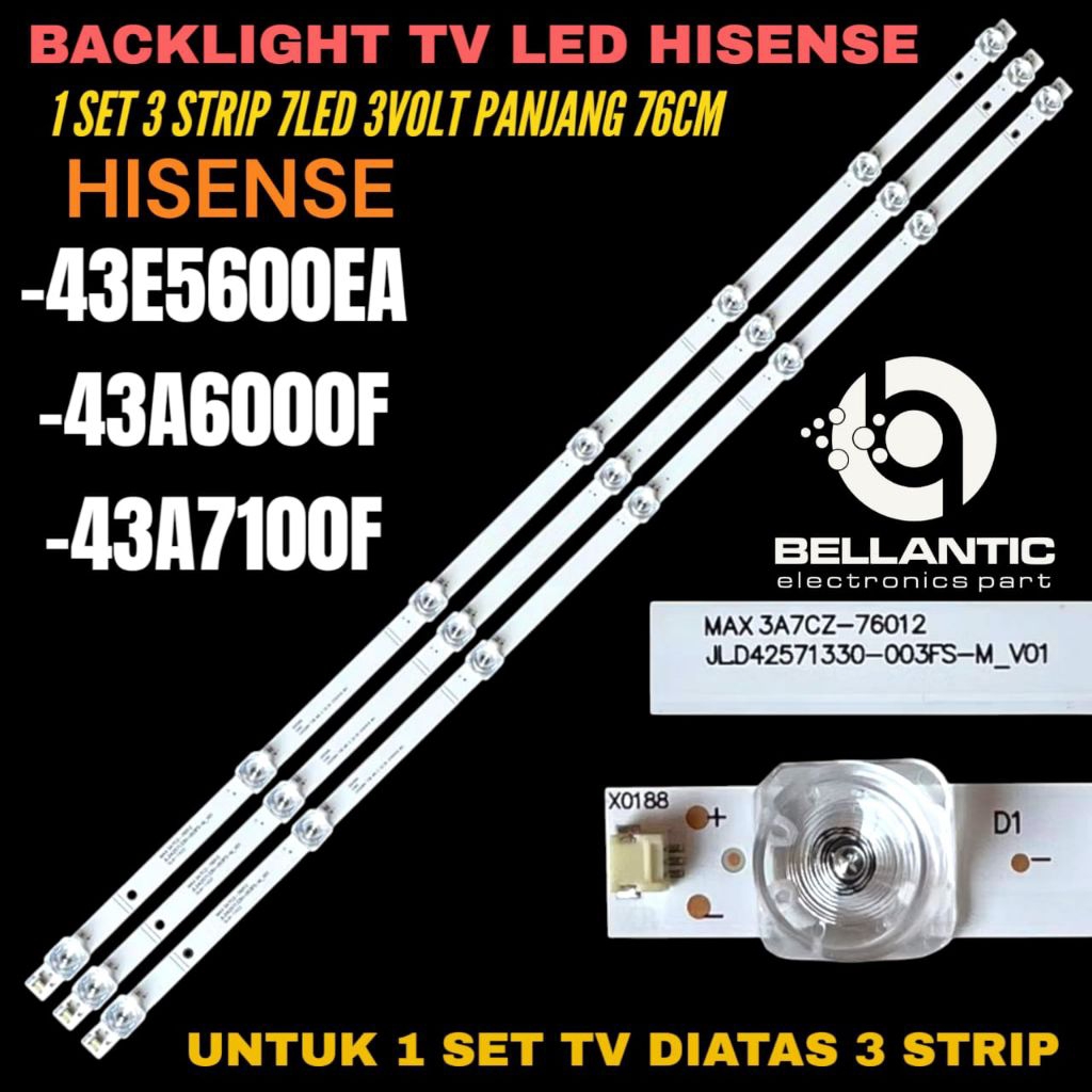 BACKLIGHT TV LED HISENSE 43 INCH 43E5600EA-43A6000F- 43A7100F BACKLIGHT TV LED HISENSE 43 INCH