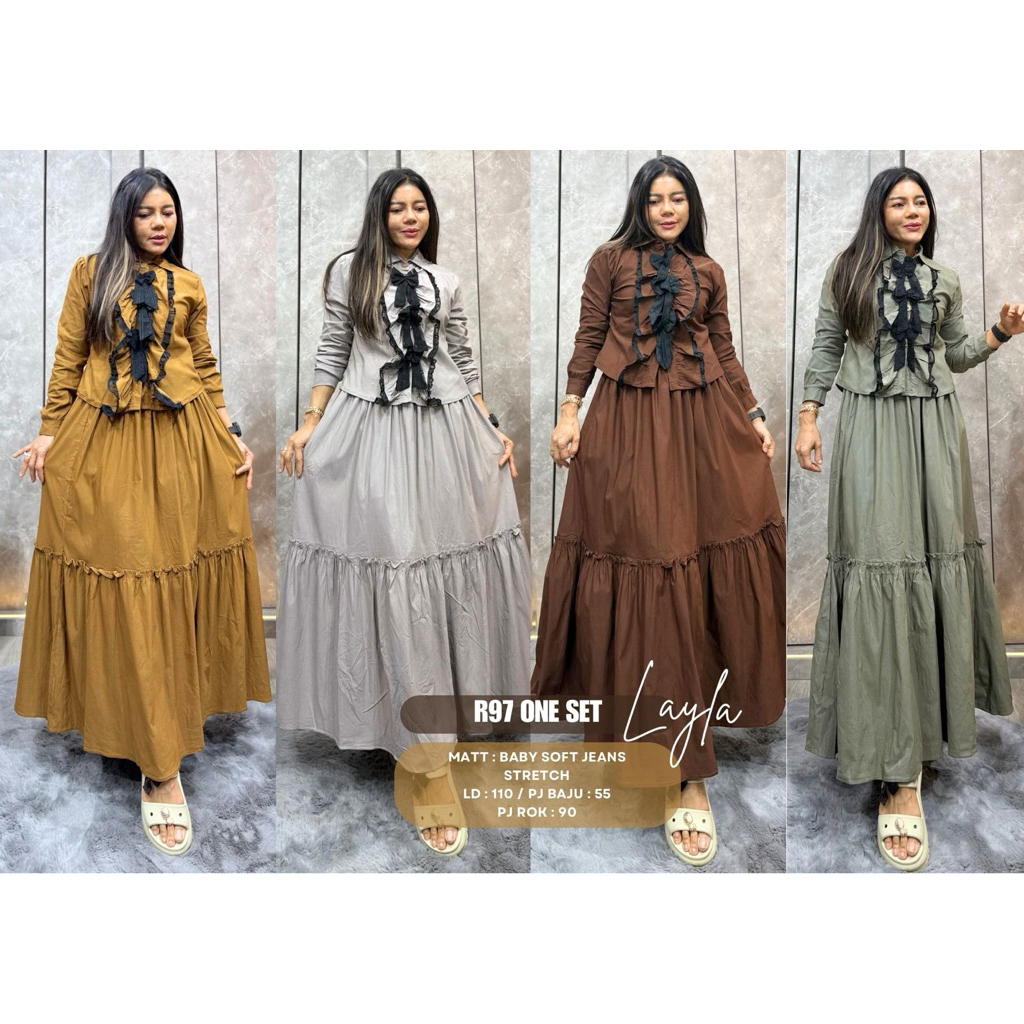 Setrok layla terbaru - Setelan wanita - setelan rok wanita layla - Setelan rok layla- Setrok layla R