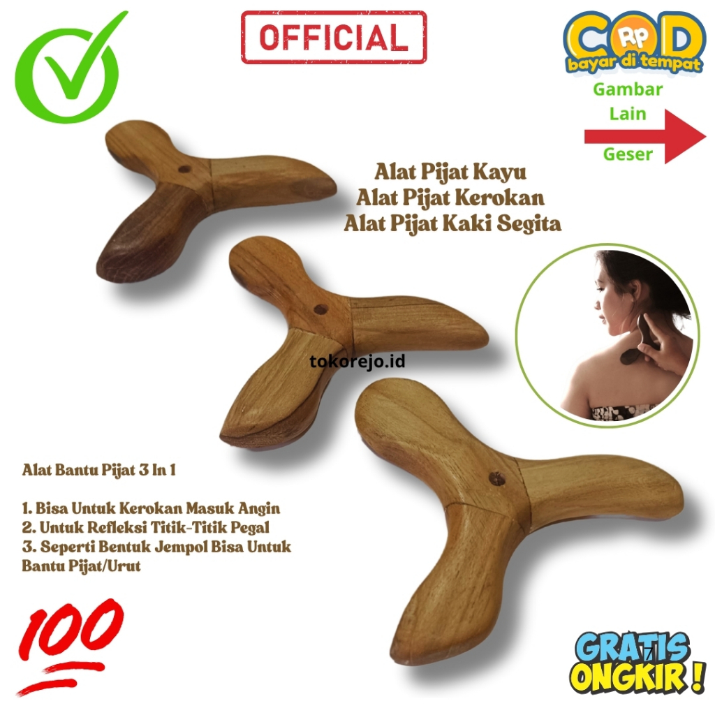 Alat Pijat Kayu / Kayu Pijat / Alat Pijat Kaki / / Alat Pijat Kerokan Segita