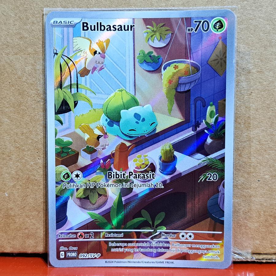 Bulbasaur 092/SV-P AR Harta Berkilau Shiny Treasure EX Promo Foil Pokemon TCG Card Indonesia Origina