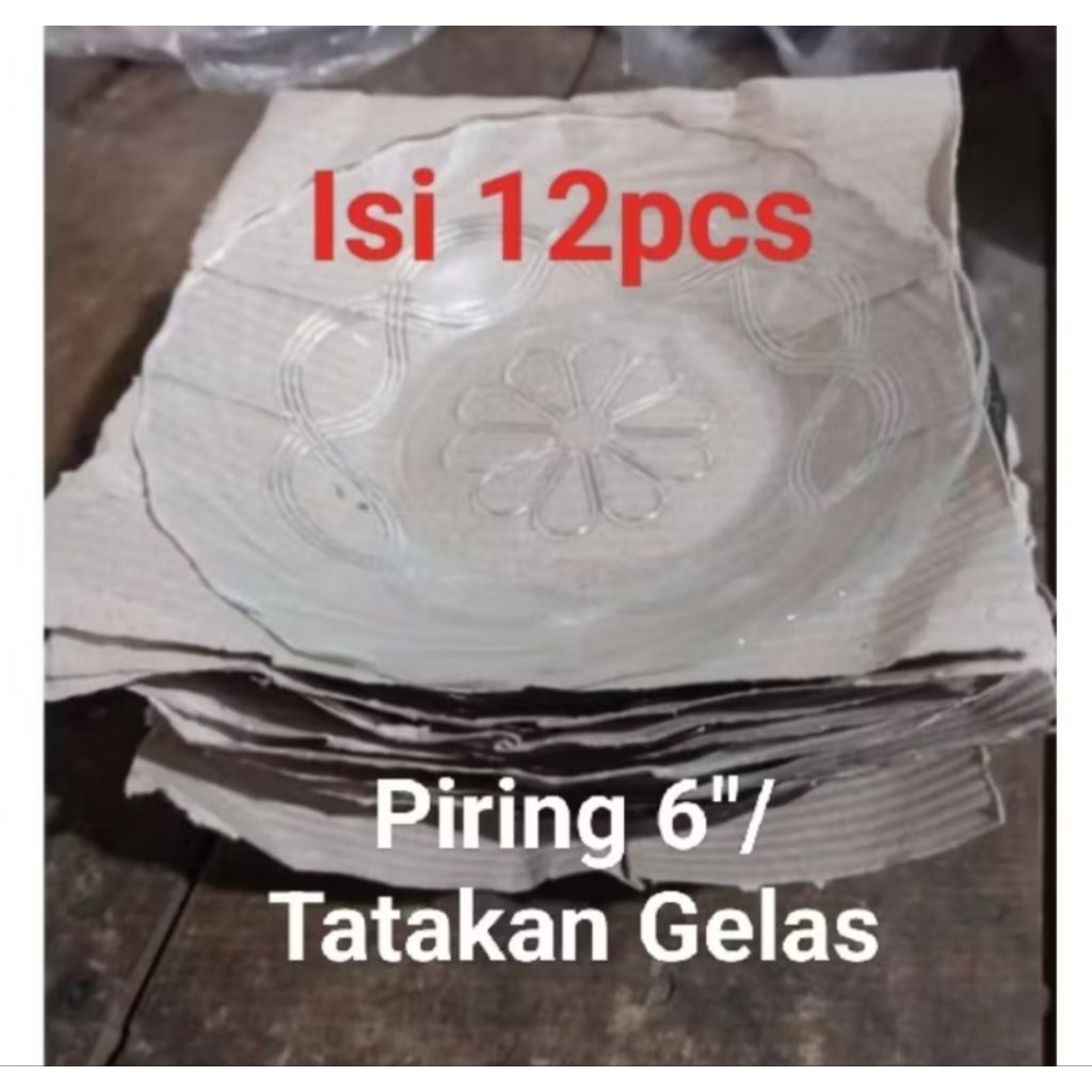 Piring Bening Beling Kecil Tatakan Kopi 6" Murah Isi 12 Pcs - TJ2