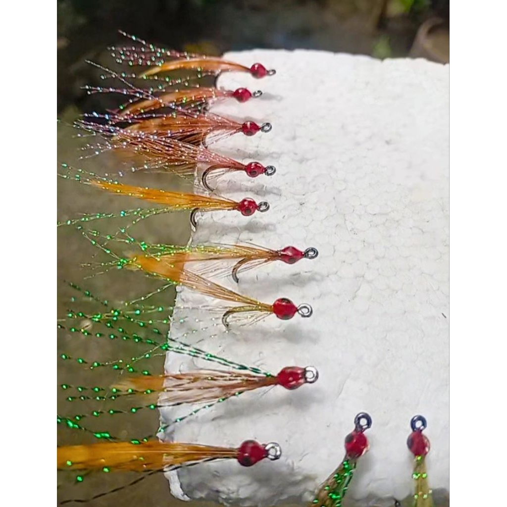 umpan sabiki bulu ayam untuk mancing baby GT ( harga satuan )