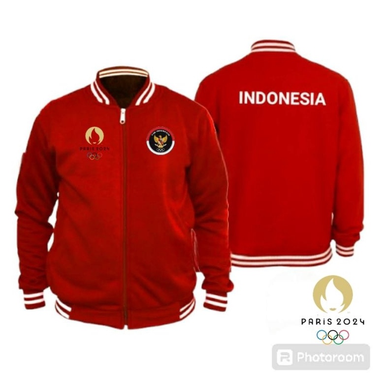 KODE L52J Jaket olahraga baseball Tim Indonesia Olimpiade Dewasa Unisex