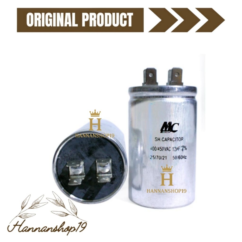 Kapasitor AC 1/2pk 12uf / Capasitor AC 0.5pk 12uf / Capasitor AC 1/2pk 12uf Original MC bisa untuk s