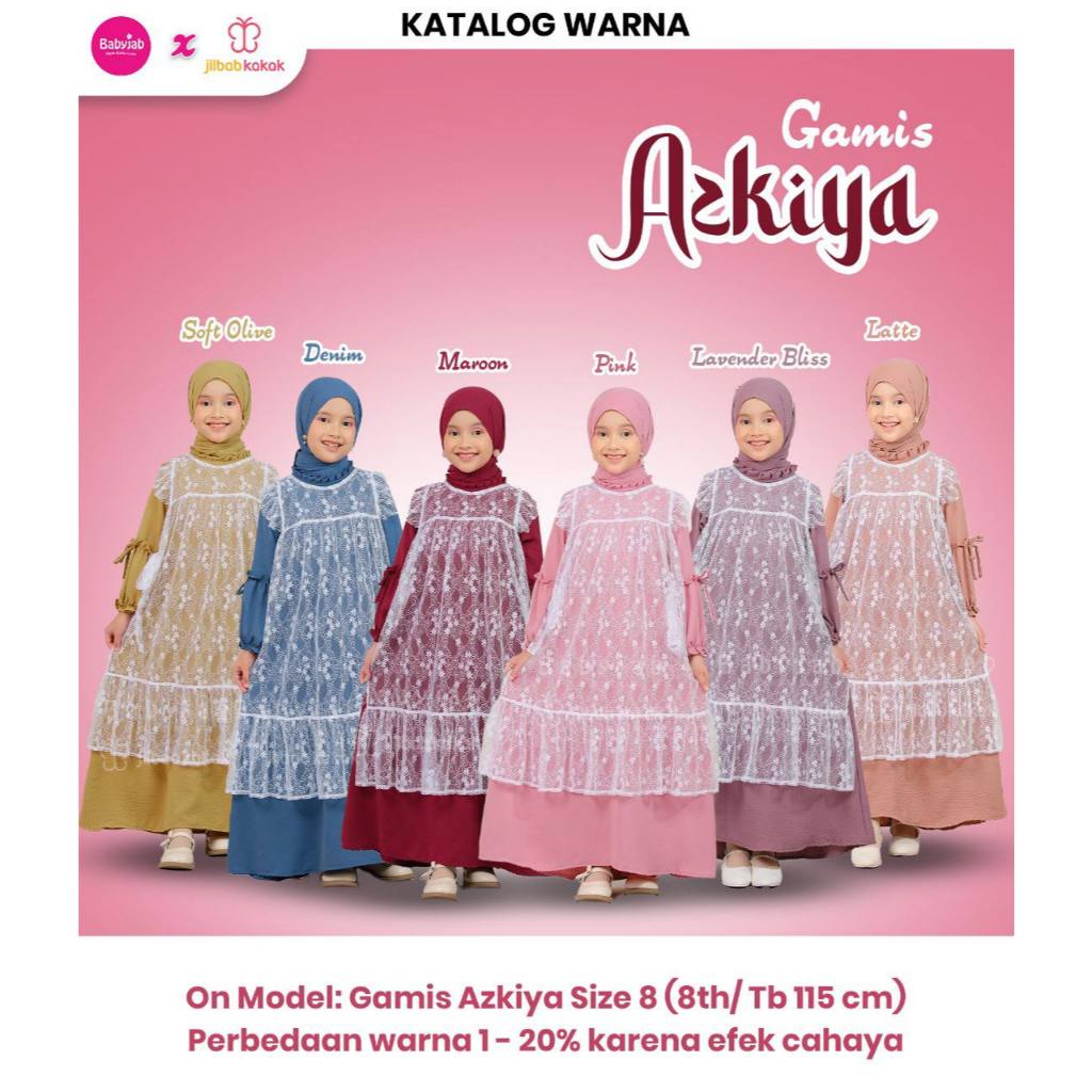 AZKIYA SET GAMIS OUTER ANAK BY JILBAB KAKAK DRESS OUTER BROKAT LEPAS PASANG SET HIJAB