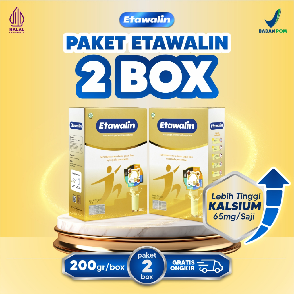 

Paket 2 Box Etawalin Original - Susu Kambing Etawa Asli Rendah Gula Anti Nyeri Sendi Isi 200 Gram