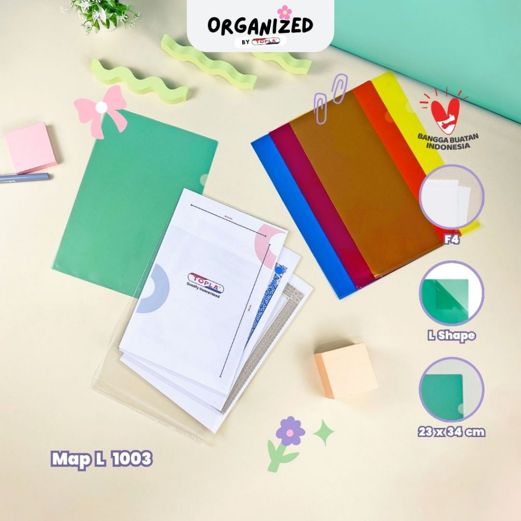 

map L 1003 / map sleeves selip arsip kertas berkas kantoran ukuran folio
