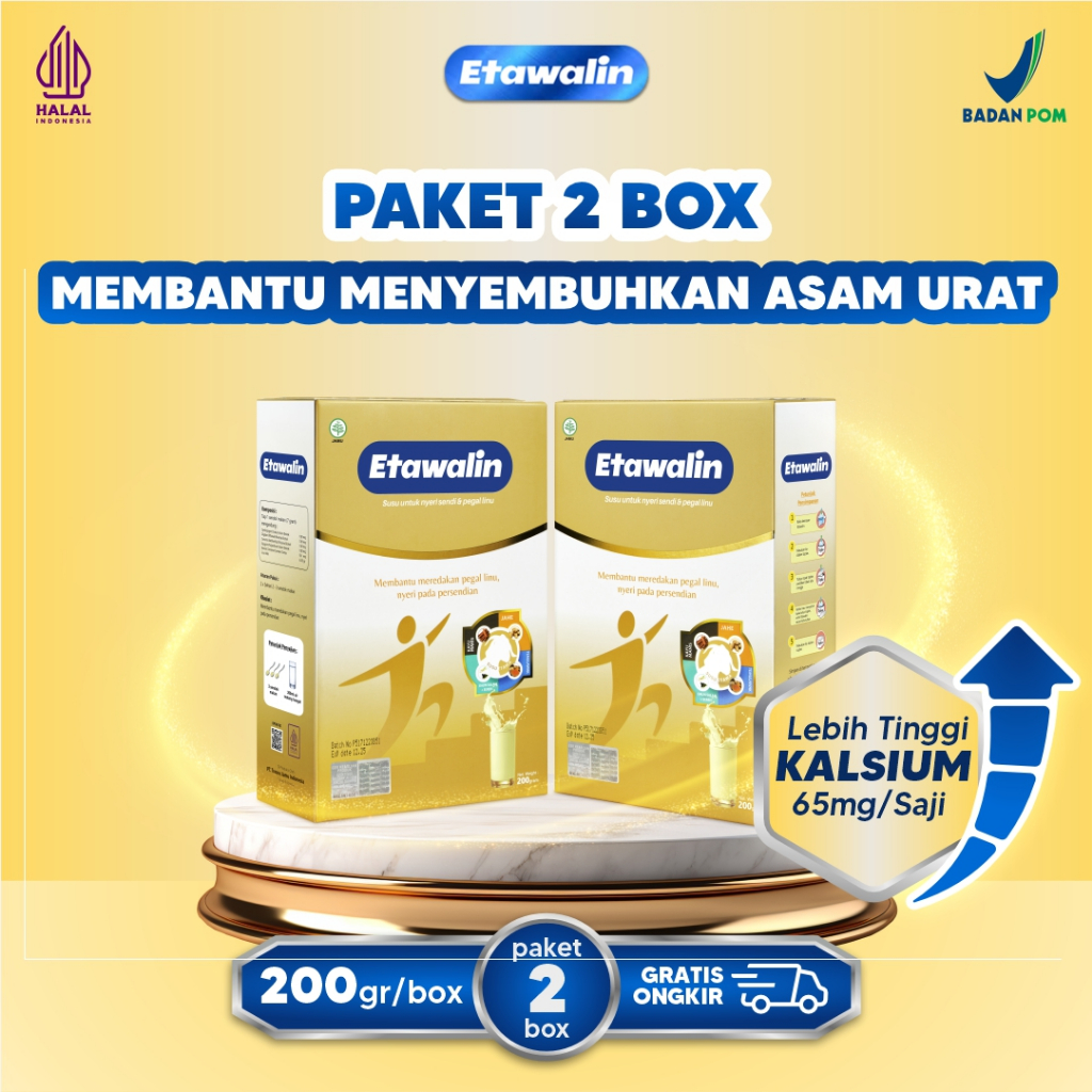 

Paket 2 Box Etawalin : Susu Kambing Etawa Untuk Mendukung Fungsi Tulang Dan Sendi Isi 200 Gram