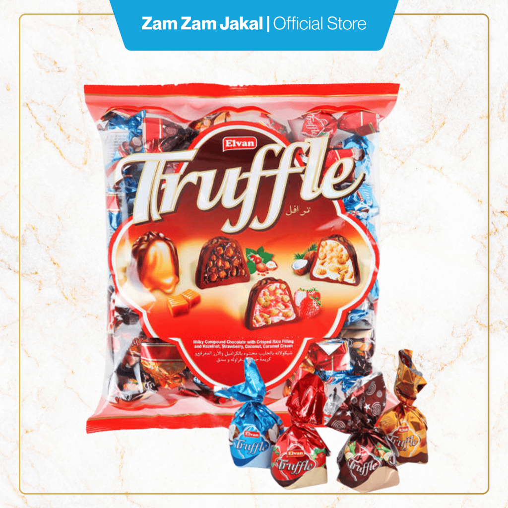 

Elvan Chocolate Truffle Coklat Premium mix 1 kg Repack Turki Arab Haji Umroh