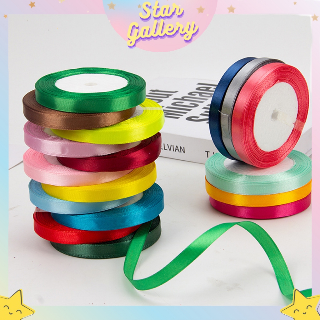 

(1 ROLL) Pita Kado Satin Pita 1cm Buket Bunga Satin Pita Kado Satin ROLL PT01