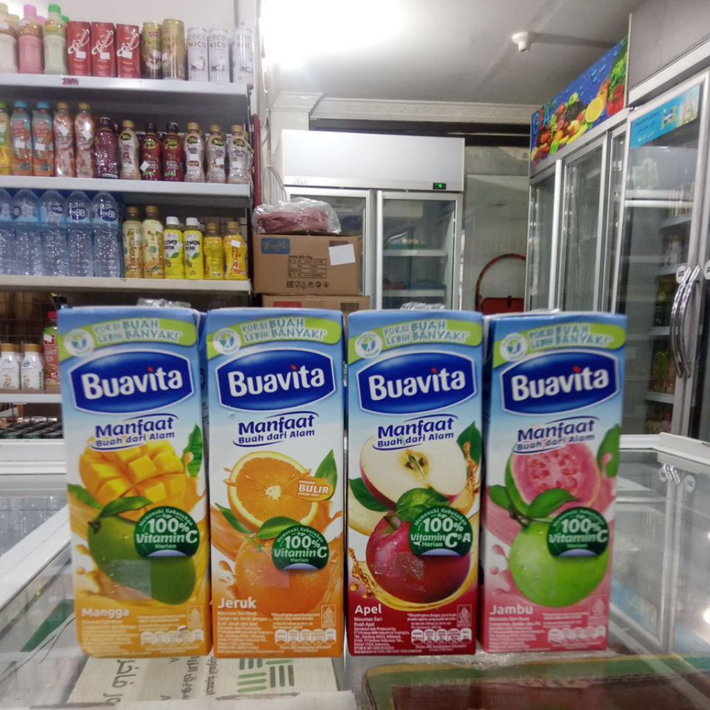

MINUMAN BUAVITA MANFAAT BUAH DARI ALAM RASA VARIAN MANGGA, JERUK, APEL, JAMBU KEMASAN 245ML