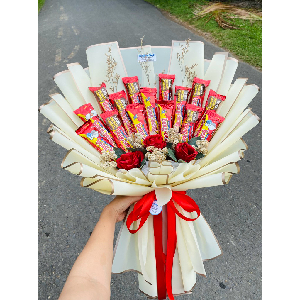 

Buket snack beng2 dan bunga