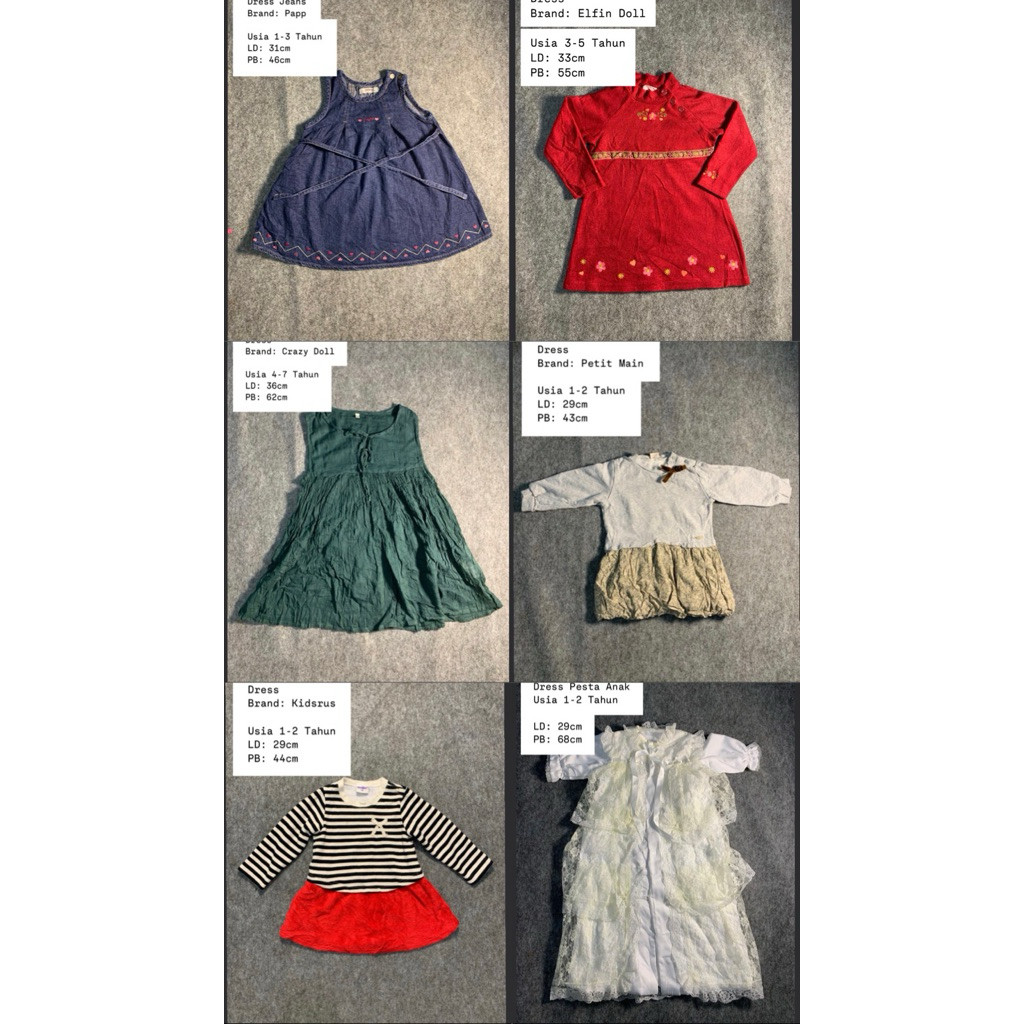 PL Dress Gaun Bayi Anak Perempuan