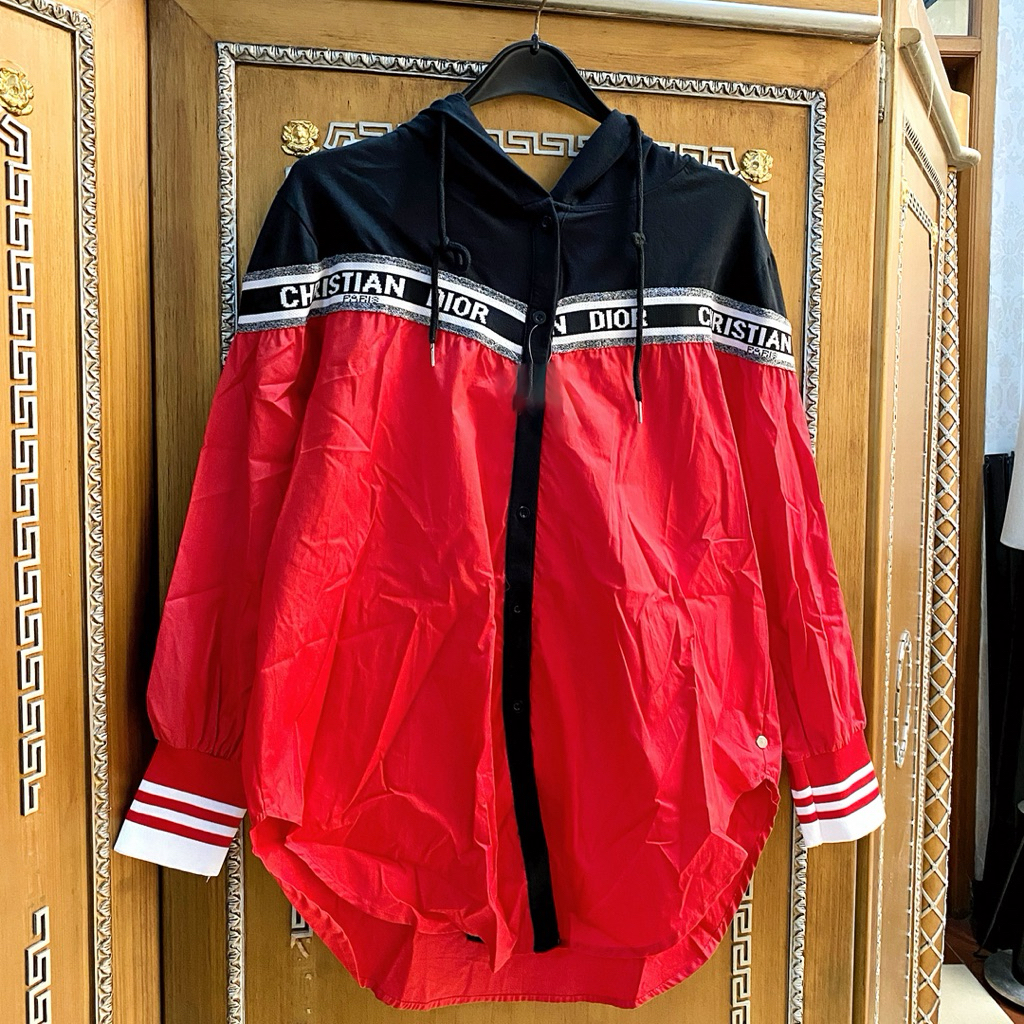 PEONY VINTAGE - CD Signature Hoodie Shirt | Kemeja Hoodie Wanita | Kemeja Hoodie Wanita Oversize