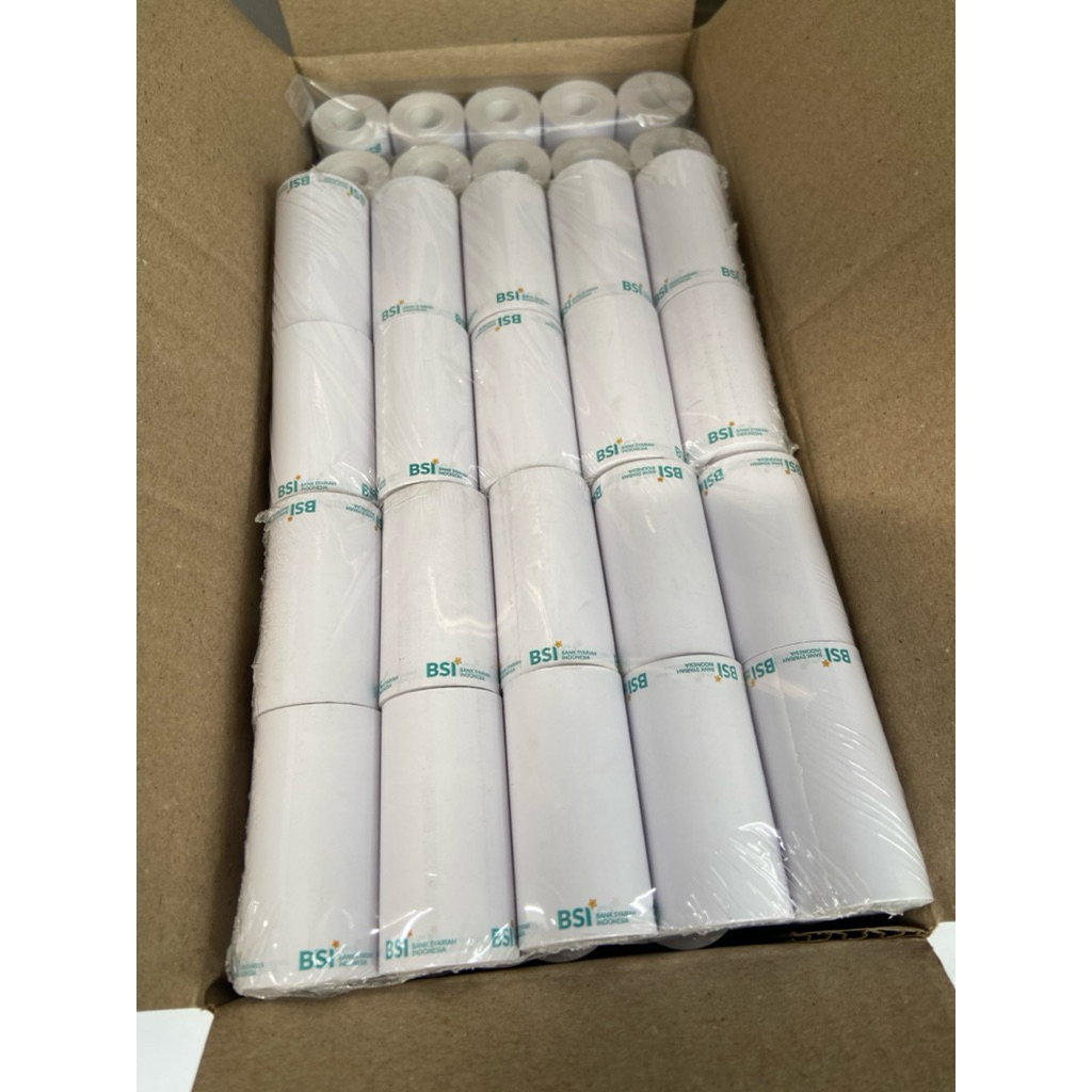 

kertas thermal / kertas struk logo BSI 57x30 paket 1 dus (isi 100 pcs)