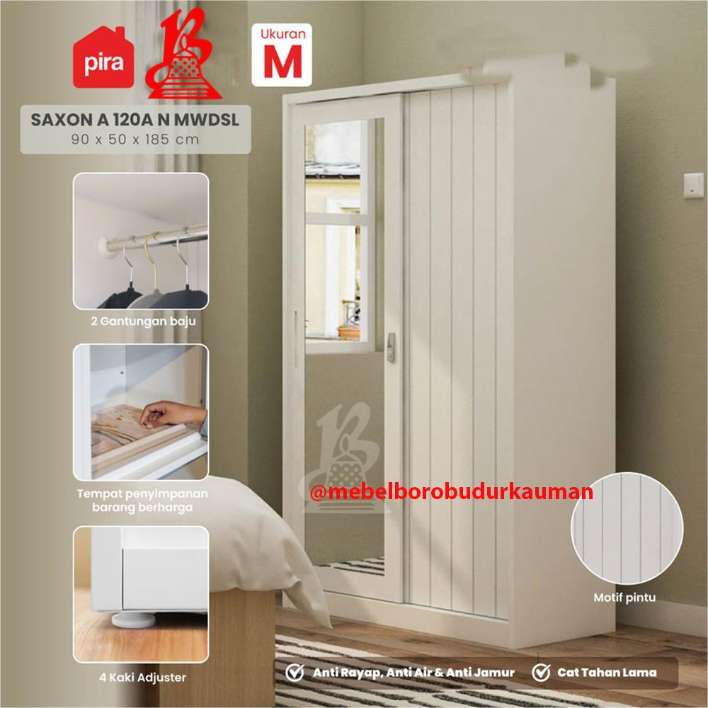 LEMARI PAKAIAN SLIDING BESI MINIMALIS-SAXON A 120 A MWDSL-PIRA