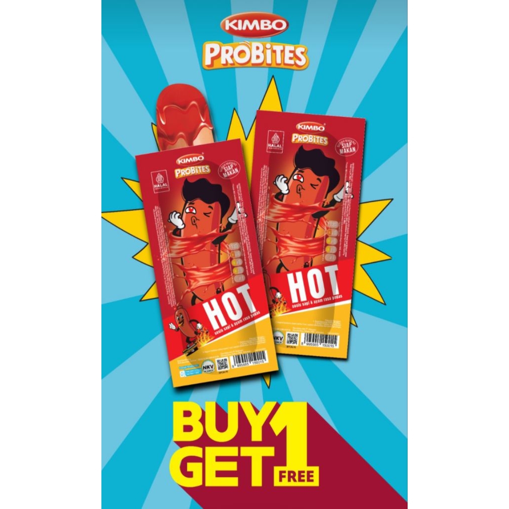 

Sosis siap makan Kimbo probites hot buy 1 get 1