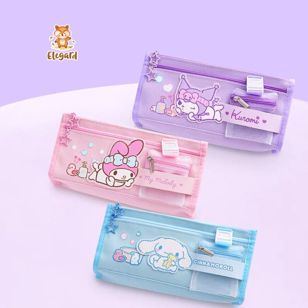 

RB SANRIO PENCIL CASE /kotak pensil anak motif kuromi melody cinnamorol/ kotak pensil canvas sanrio