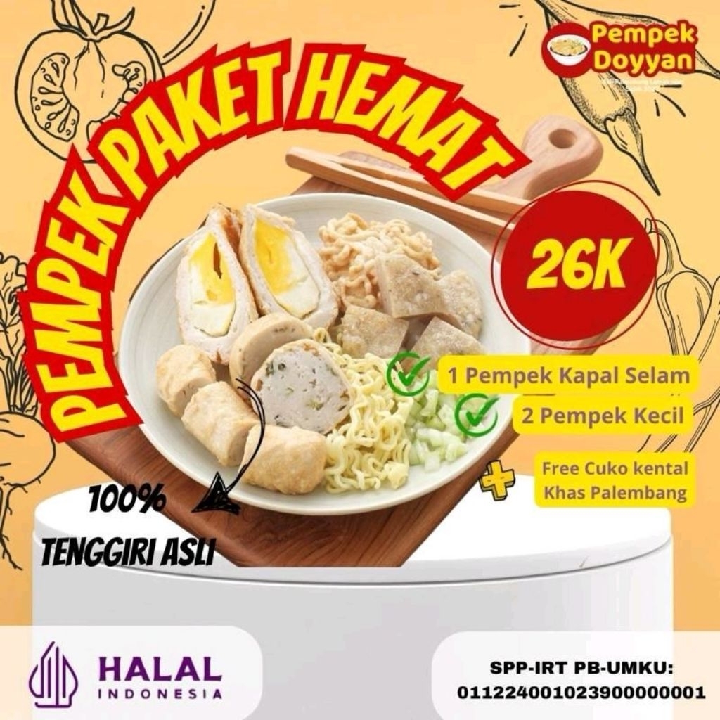 

PEMPEK PAKET HEMAT 26RIBU!! KAPAL SELAM-LENJER FULL TENGGIRI KHAS PALEMBANG
