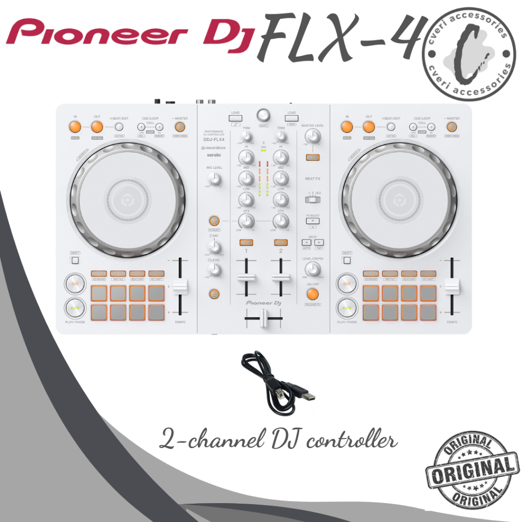 Pioneer DJ DDJ FLX4 2-Channel DJ Controller Original Pioneer FLX-4 Putih White