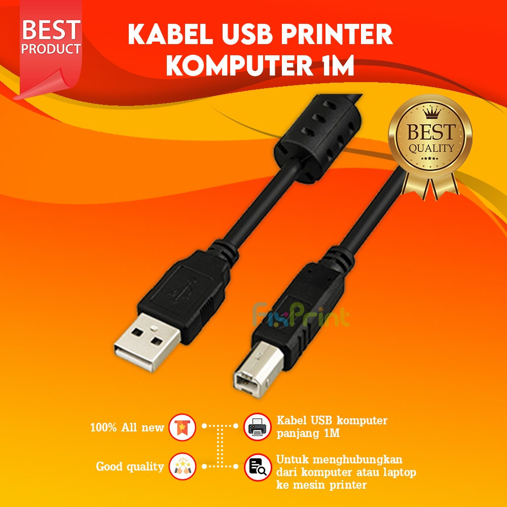 BIG PROMO Kabel USB 1 Meter / 1,35 Meter Type Printer Epson Canon ip2770 HP 2135 New